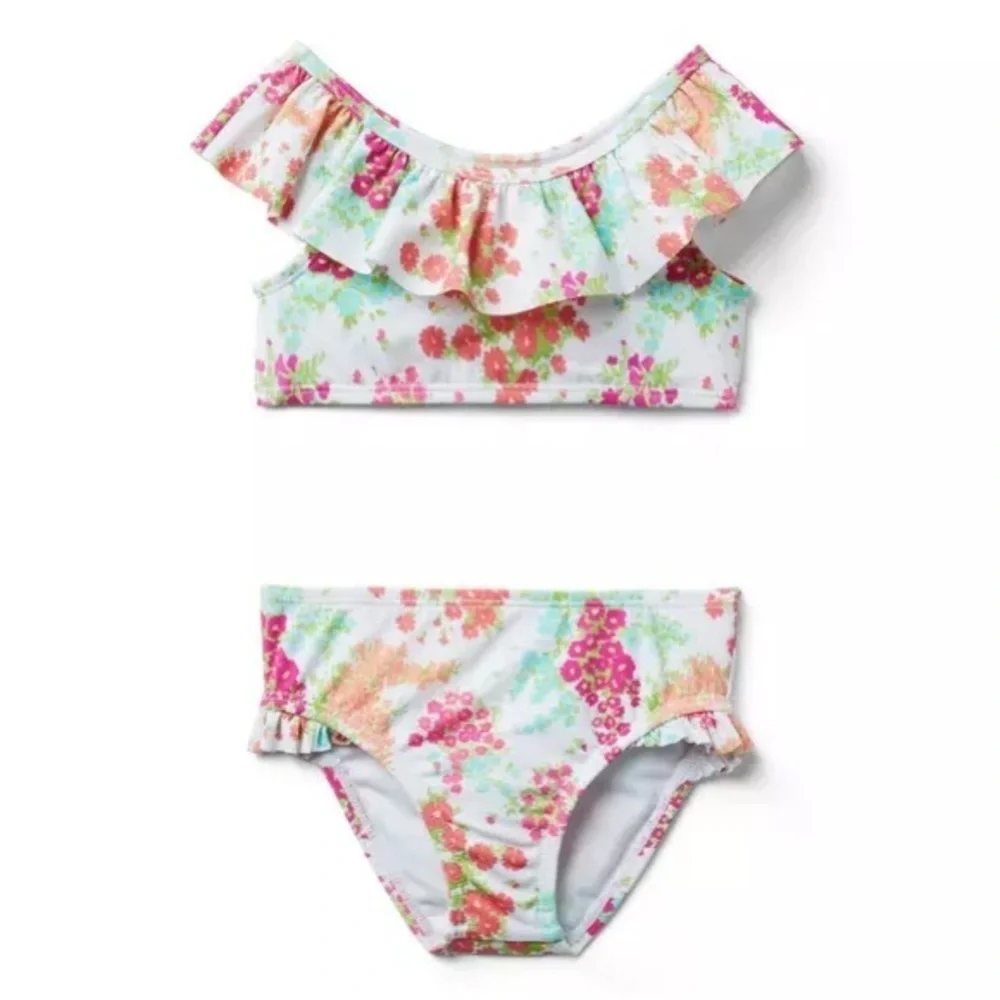 Kids Bundle (2) 2T Swimwear 2 PC Sets EGG Cheetah Print / Janie and Jack Floral